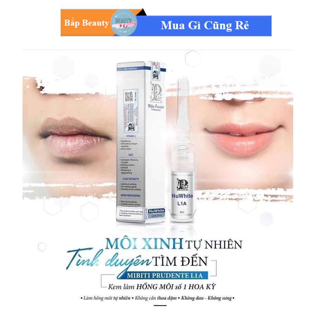 Kem Giảm Thâm Làm Hồng Môi Mibiti Prudente Nuwhite L1A