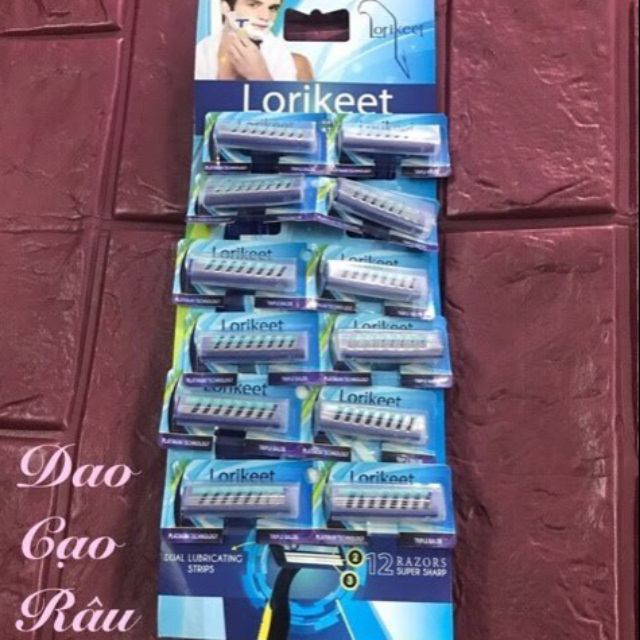 Dao cạo râu Lorikeet 3 lưỡi/ giá bán 12pcs (1 dây)