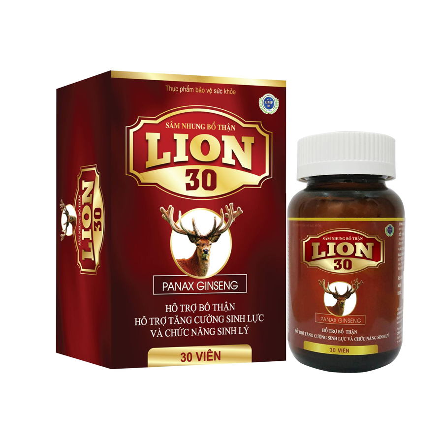 Sâm Nhung Bổ Thận Lion 30 - Hỗ trợ Tăng Cường Chức Năng Sinh Lý - Giảm Triệu Chứng Tiểu Đêm, Tiểu Nhiều Lần 30 viên
