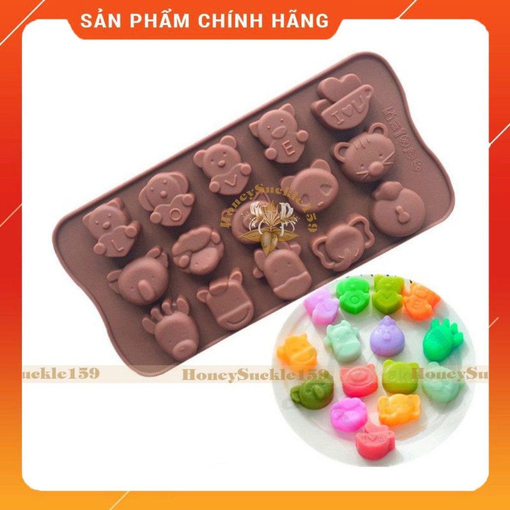 Khuôn Silicon Đổ Socola/Thạch/Đá/Kẹochipchip/Pudding Hình Thú Cầm Chữ