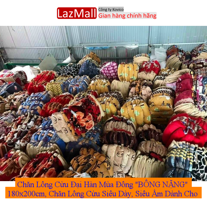 Chăn lông cừu đại hàn mùa đông "bông nặng" 180x200cm, chăn lông cừu siêu dày, siêu ấm dành cho gia đình