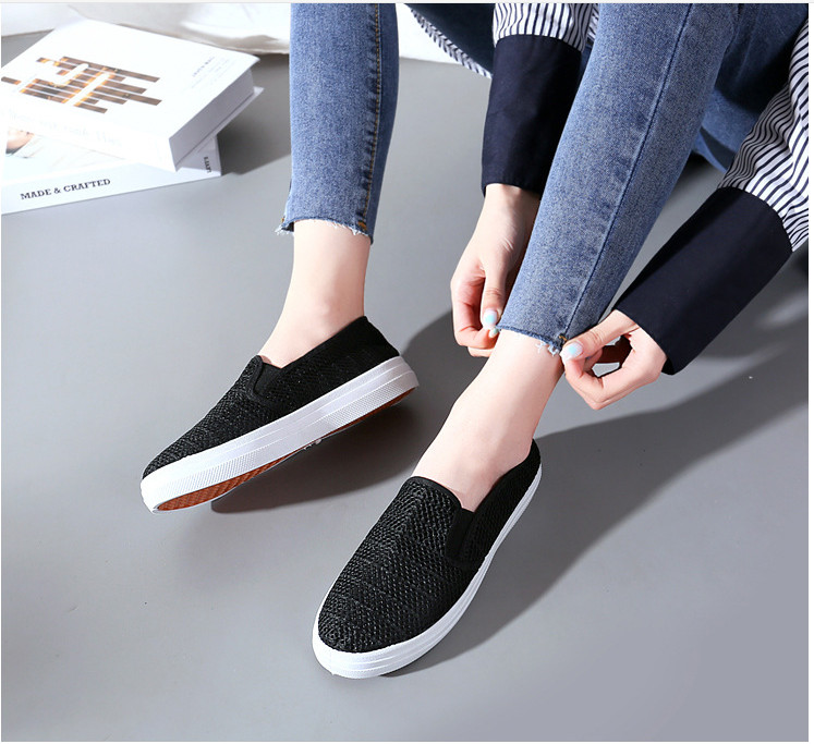 Giày lười vải nữ trơn đế mềm êm chân dz83