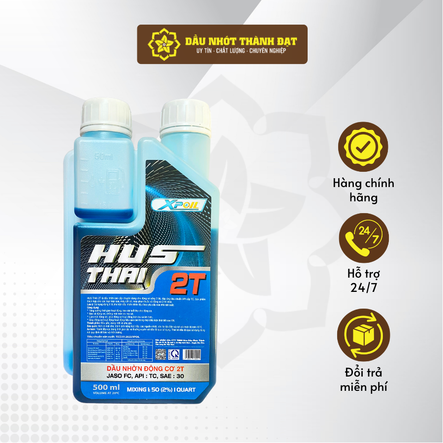 Husthai 2-Stroke Lubricant 500ml - Gasoline-Based Lubricant for 2-Stroke Engines of Chainsaws, Lawn Mowers, Leaf Blowers, Pumps Giá 88,489 Đồng*Miễn phí vận chuyển