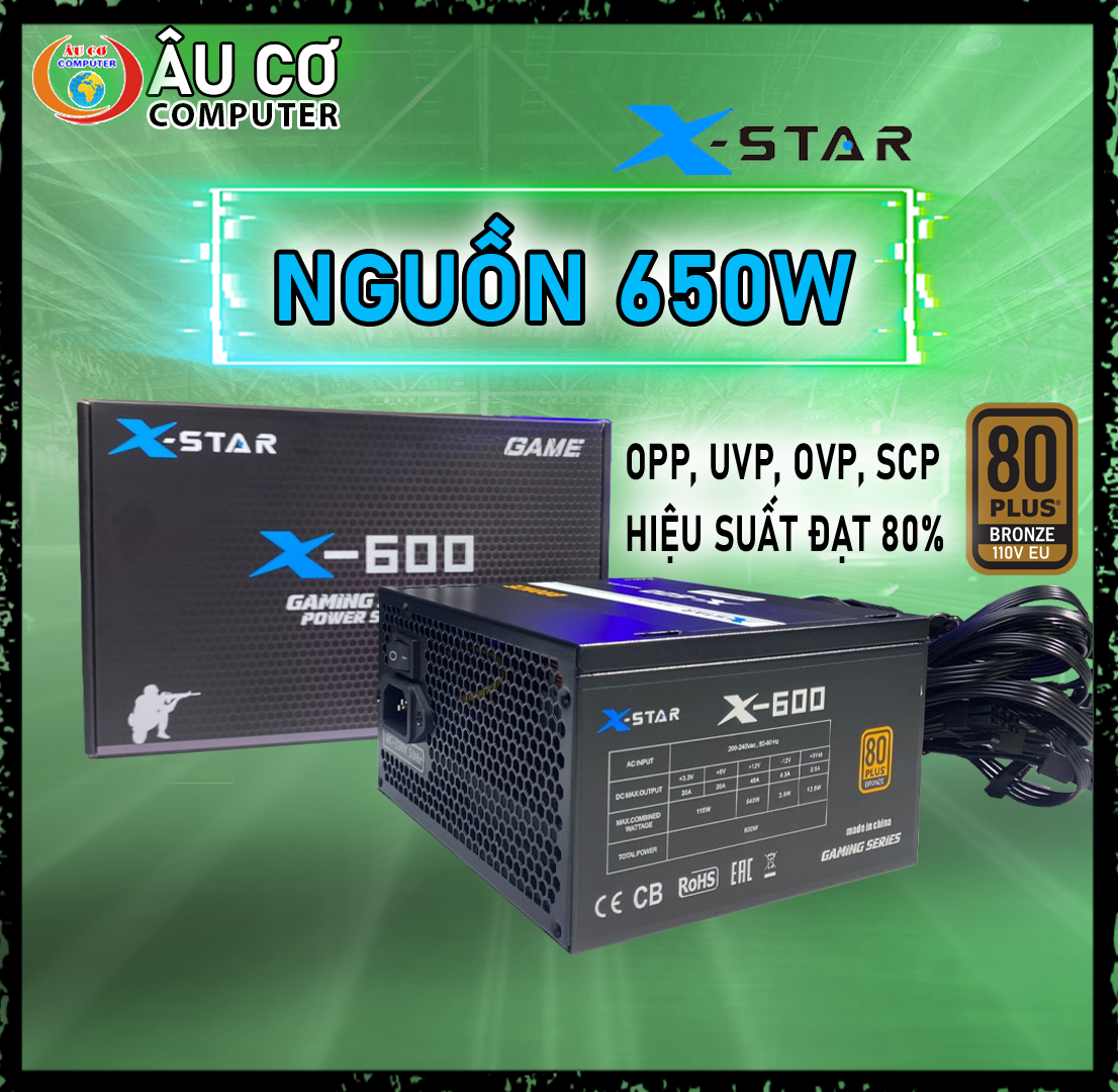 Cheap 650W Computer Power Supply X-Star X-650 Real Power Psu Xstar 80% Performance for Graphics Gaming Pc Giá 959,000 Đồng*Miễn phí vận chuyển