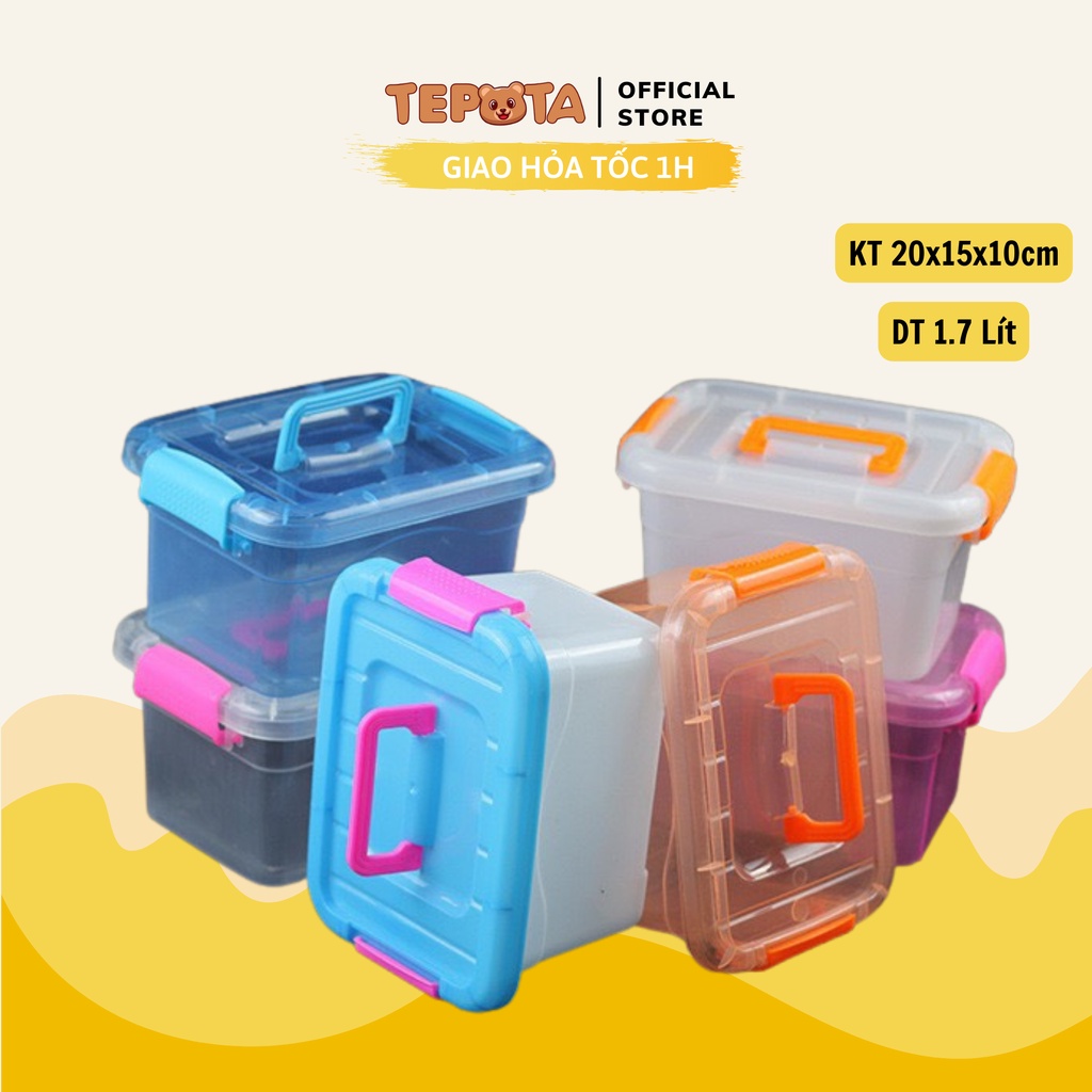 Hộp Đựng Bằng Nhựa Đa Năng Có Nắp Đậy Để Đồ Chơi Lego, Xếp Hình, Lắp Ghép Mini Cho Bé 20x15x11cm Hộp Vừa HD01