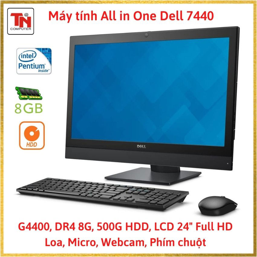[Máy tính all in one] Dell 7440-G4400 8G 500G LCD 24 inch Full HD-Desknote-Nhập khẩu tử NHẬT[vi tinh tin nhan]