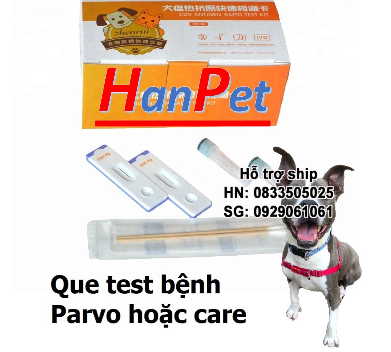 Orgo - 1 que - Test bệnh parvo care trên chó FPV giảm bạch cầu trên mèo que thử bệnh chó