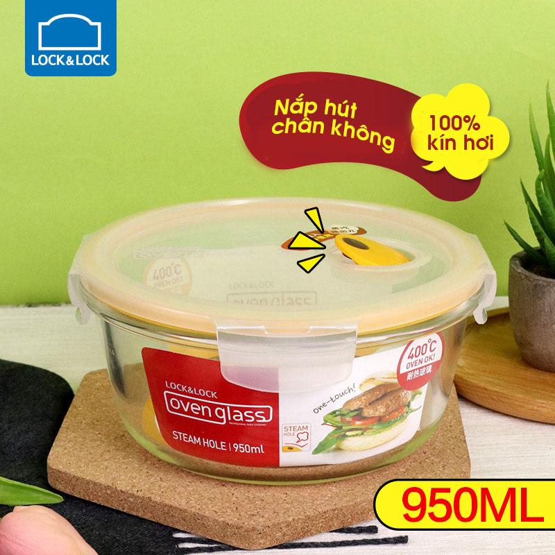 Hộp thủy tinh đựng thực phẩm lock&lock 950ml nắp hút chân không - llg861t