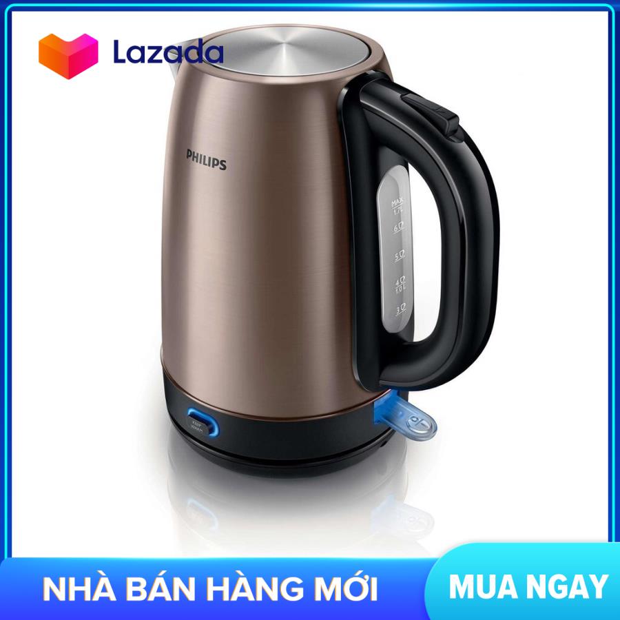 Bình đun siêu tốc Philips HD9355, bình đun nước điện siêu tốc có dung tích 1,7L, ruột ấm bằng inox, gia nhiệt nhanh, dễ lau chùi