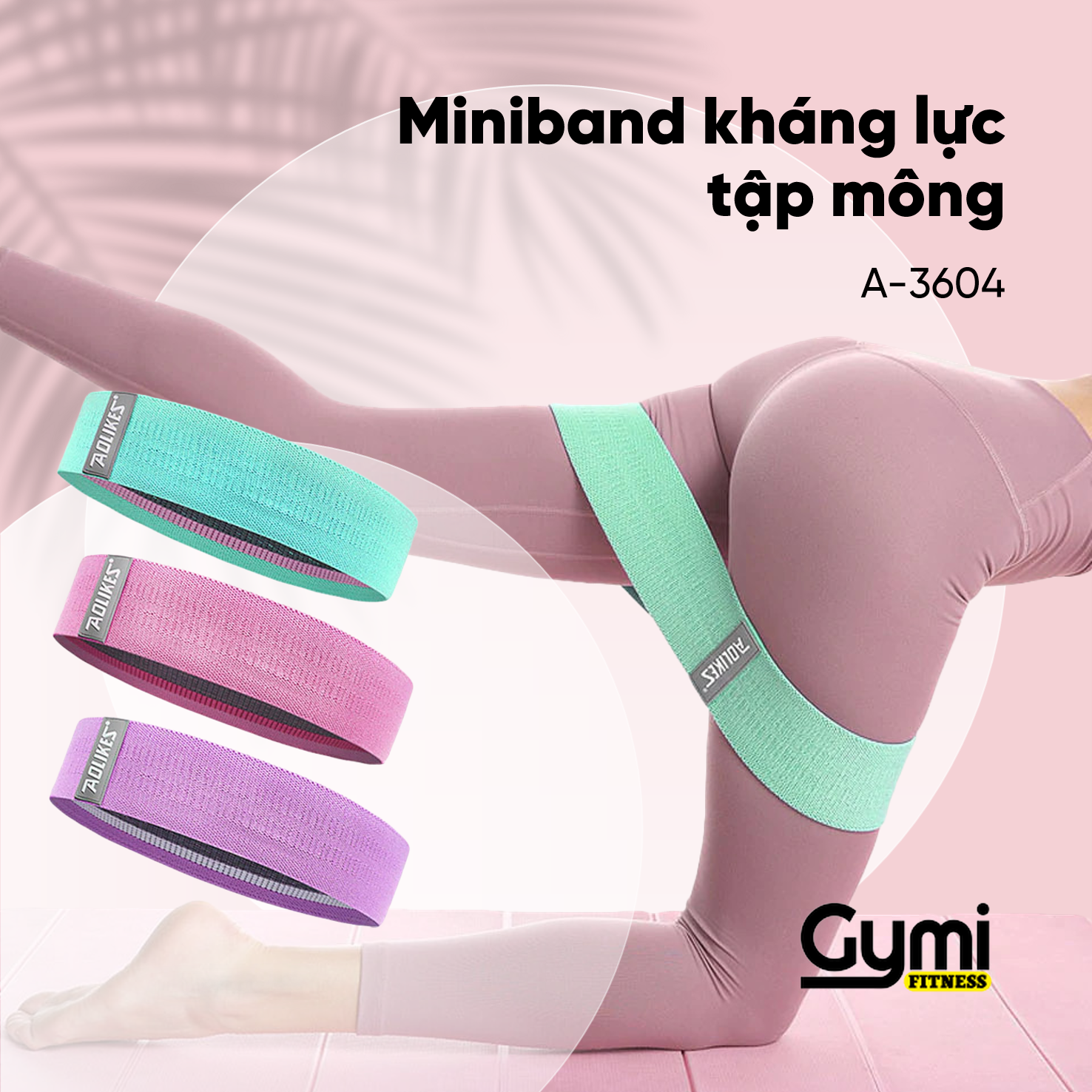 [HCM]Dây Kháng Lực Miniband Tập Mông Aolikes A-3604 - Bộ 3 Dây Tặng Túi + HDSD