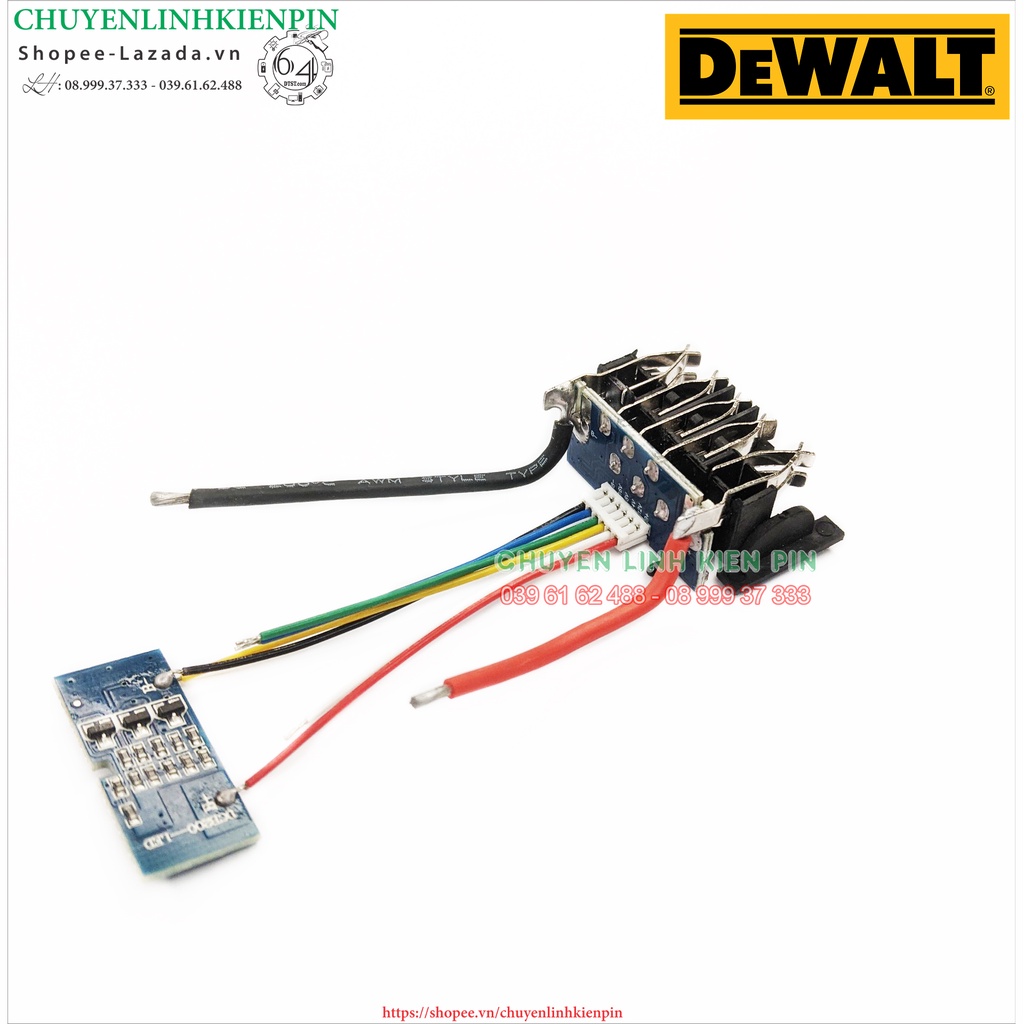 Mạch sạc bảo vệ pin và mạch báo pin thay thế cho pin Dewalt 18v20v