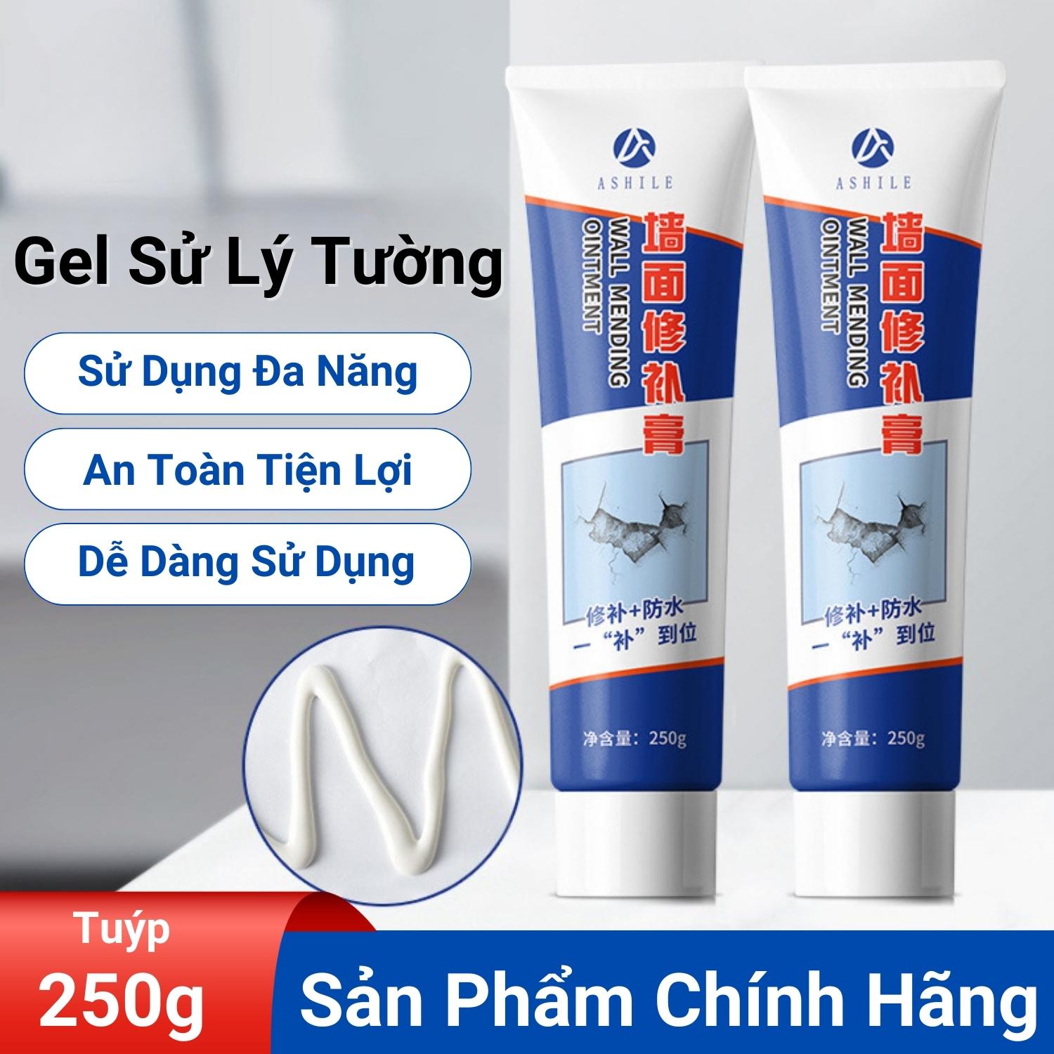 Gel tẩy mốc xử lý bề mặt trám vá tường siêu tốc chống thấm mốc xử lý vết nứt lỗ đinh tróc sơn trên tường