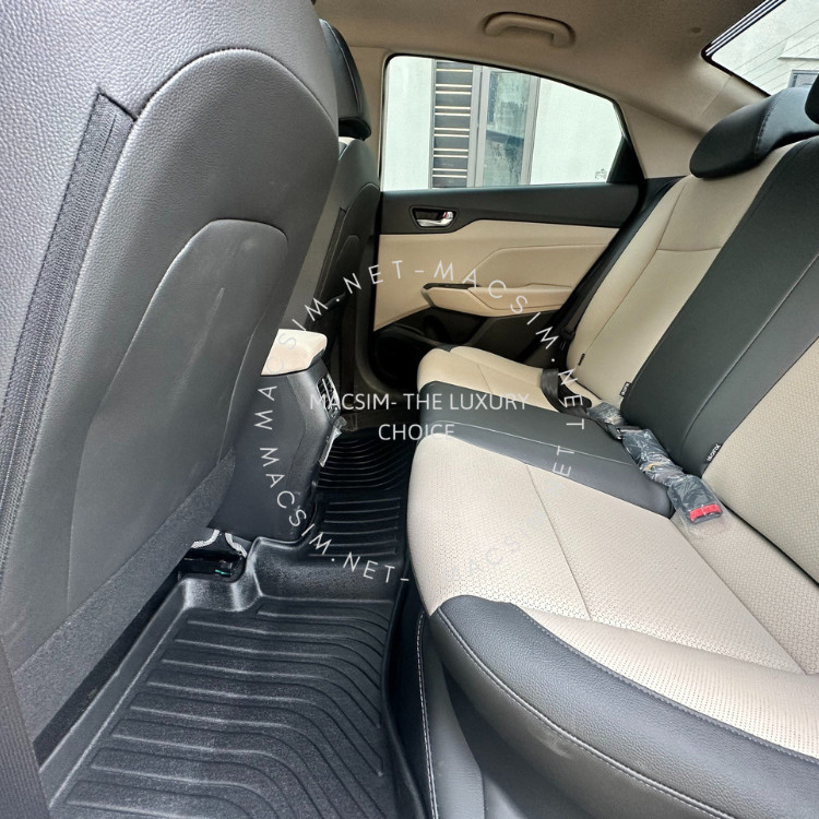 Thảm lót sàn xe ô tô Hyundai Accent 2017- nay Nhãn hiệu Macsim chất liệu nhựa TPE cao cấp màu đen
