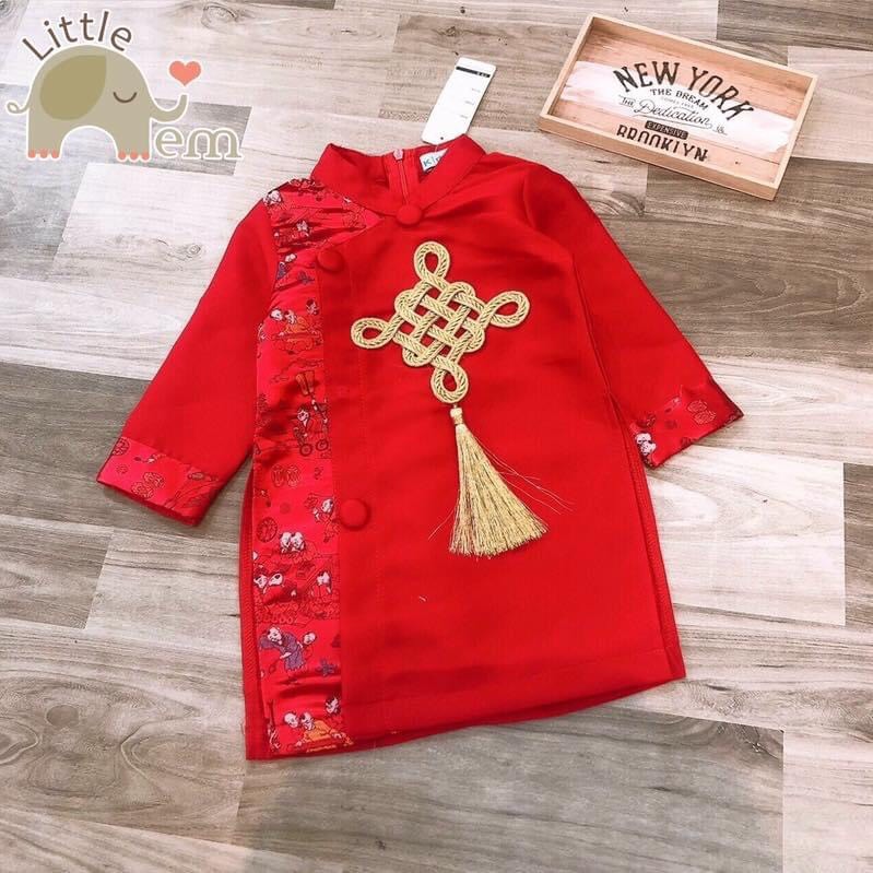 Áo dài cách tân cho bé trai - Tafta nhũ