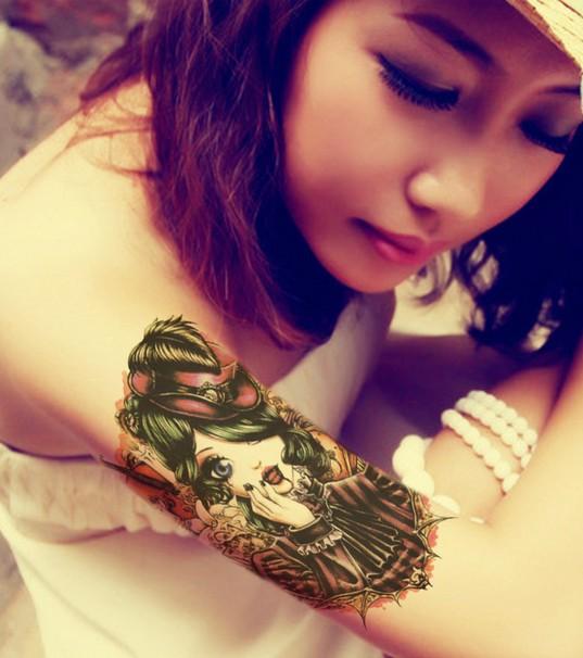 [HCM]Hình xăm dán nữ tatoo Cô gái quỷ kích thước 15 x 21 cm - miếng dán hình xăm đẹp dành cho nữ
