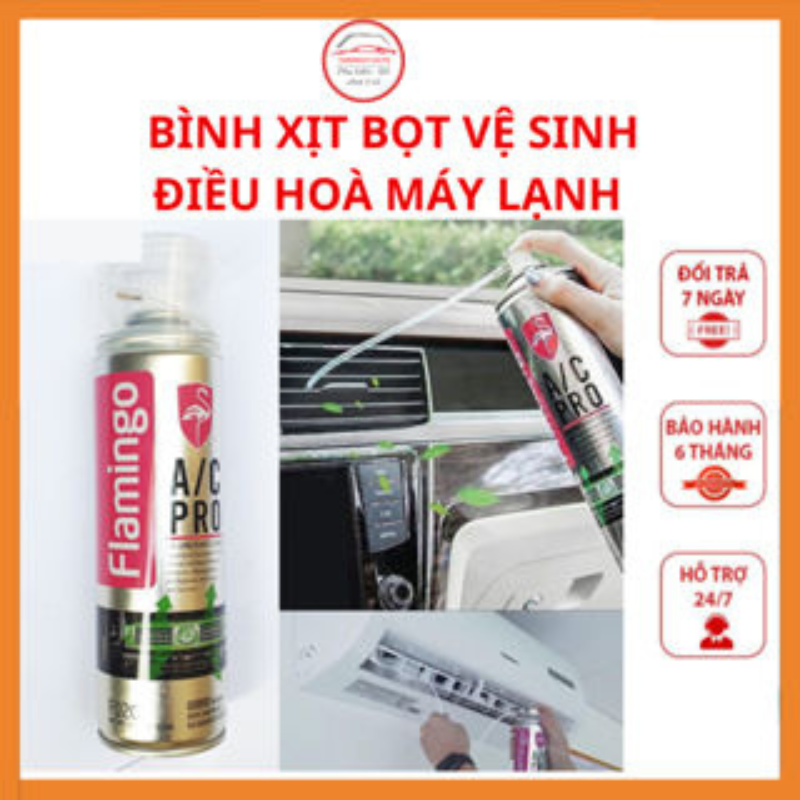 Bình xịt Flamingo A/C PRO F020 500ml vệ sinh điều hoà máy lạnh oto xe hơi