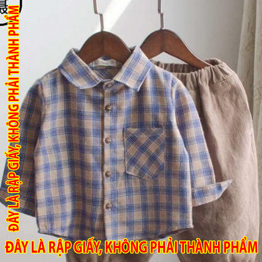 Rập giấy dc021 - bộ sơmi cổ vuông + quần bo ống - boy