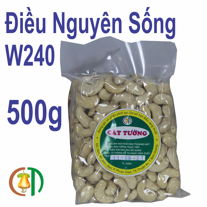 500G HẠT ĐIỀU NGUYÊN SỐNG W240 HẠT TO HÀNG TRẮNG SẠCH MỚI