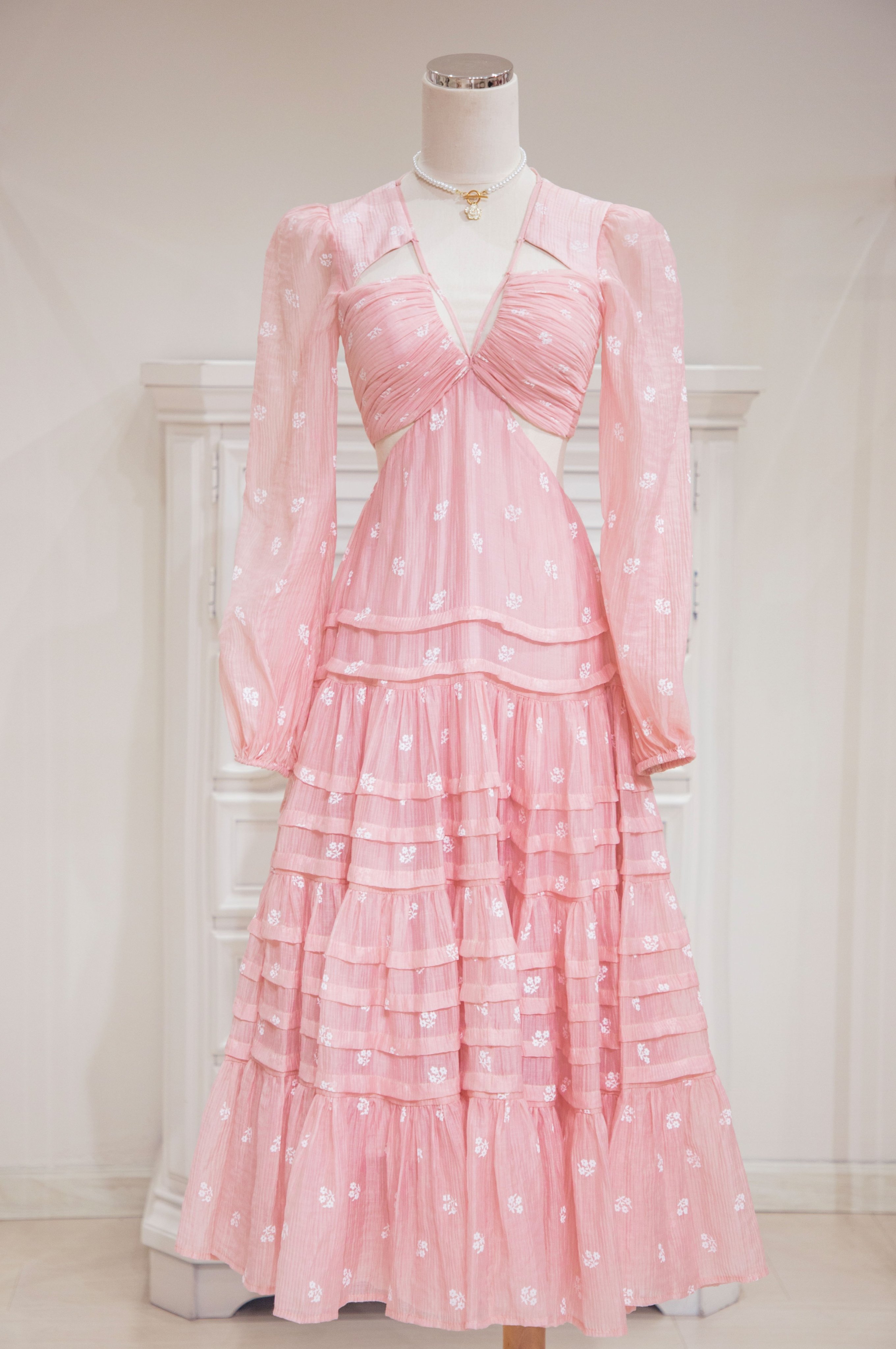 Sò vintage - catherina đầm hoa tay dài