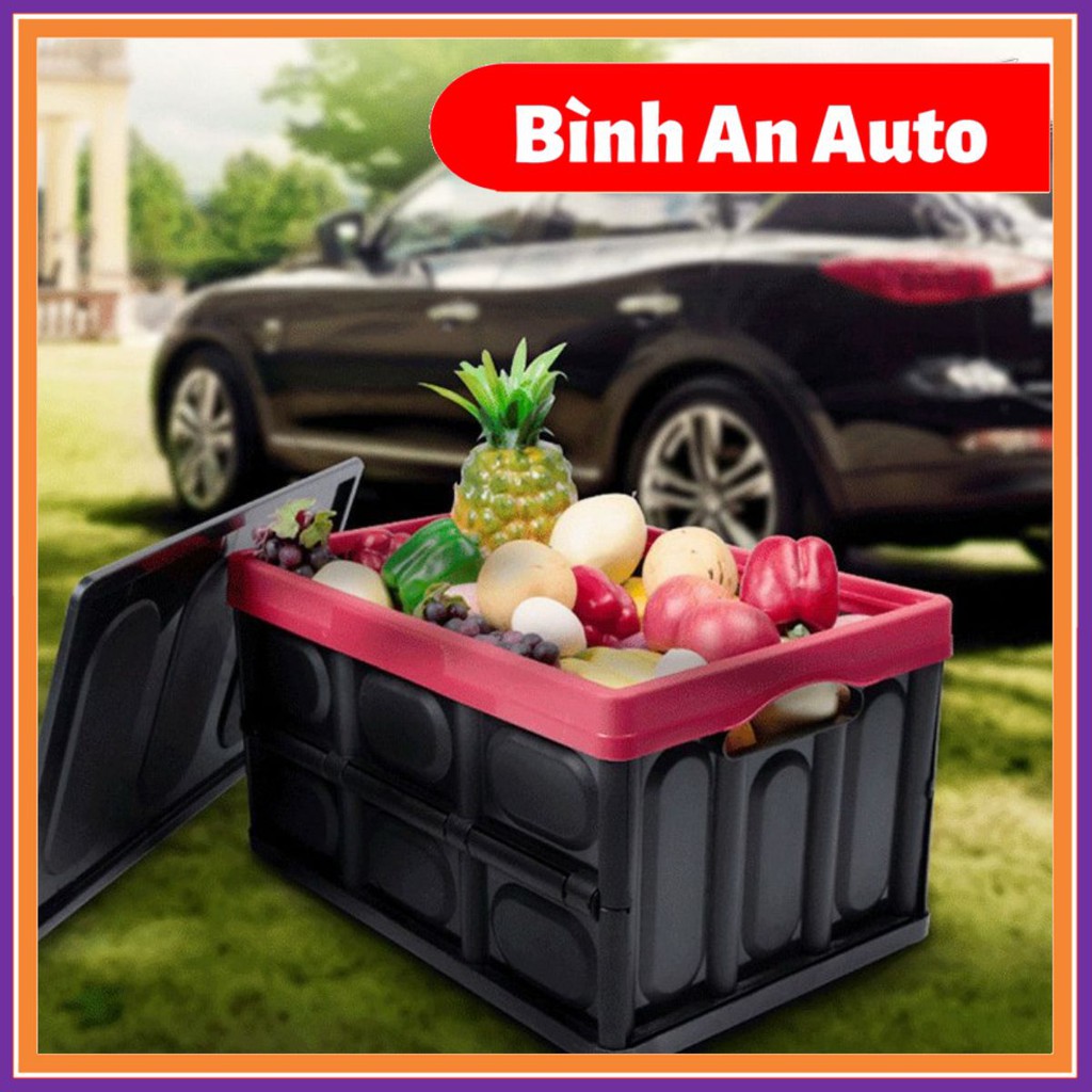 Thùng đựng đồ đạc gấp gọn cho ô tô loại 30 lít ngăn nắp tiện lợi dùng cho đựng đồ gia đình