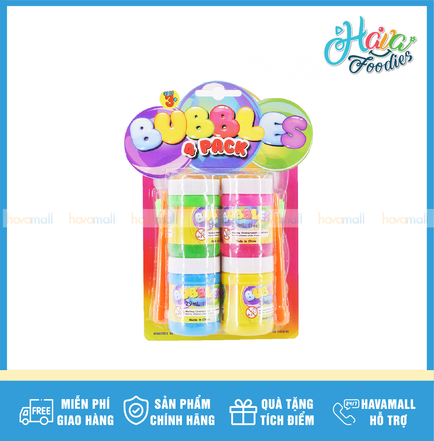 Bộ đồ chơi thổi bong bóng xà phòng 4 hộp uncle bills