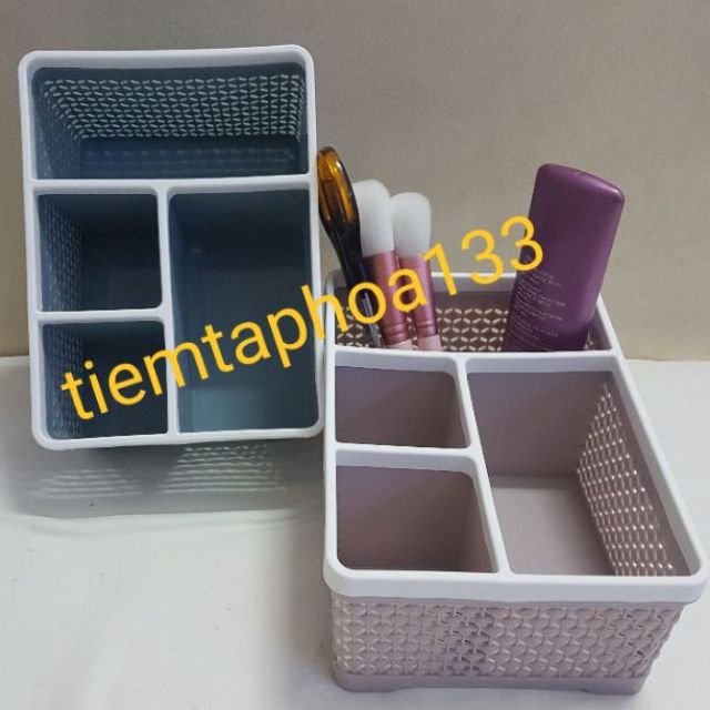 Hộp nhựa nhiều ngăn đa năng, rổ dụng cụ, khay 4 ngăn