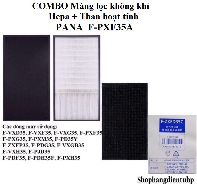 Combo màng lọc panasonic hepa + màng than hoạt tính f-pxf35a