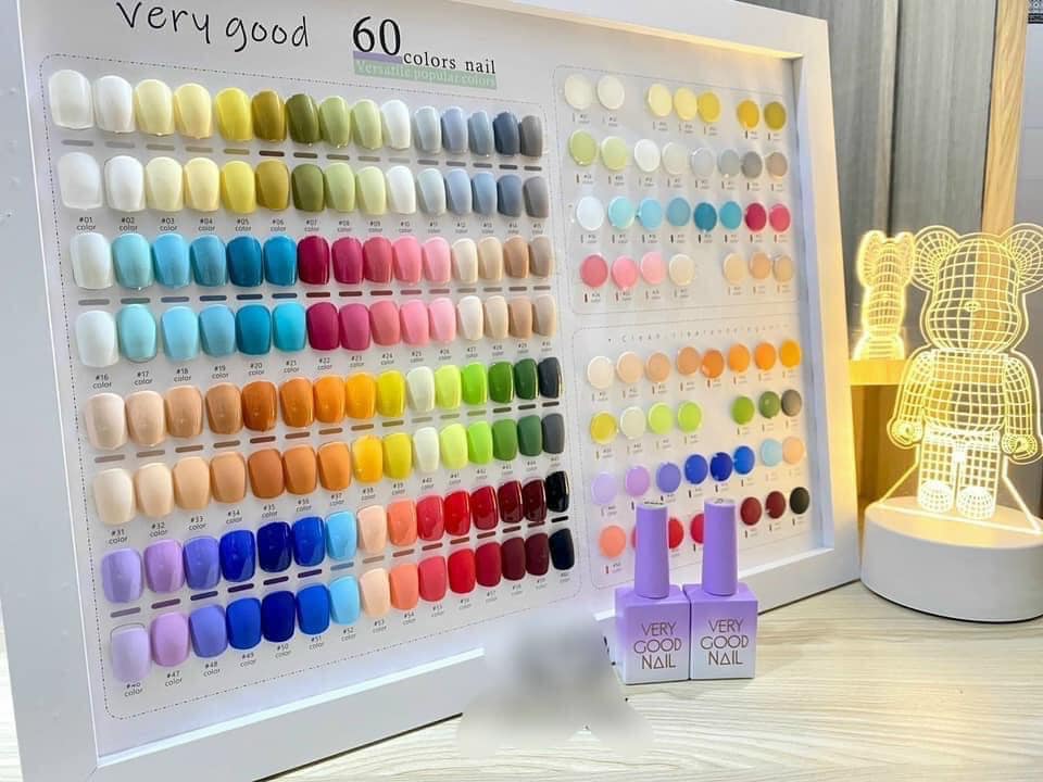 Sét sơn gel very good nail 60 mầu - tặng kèm bảng màu, base top