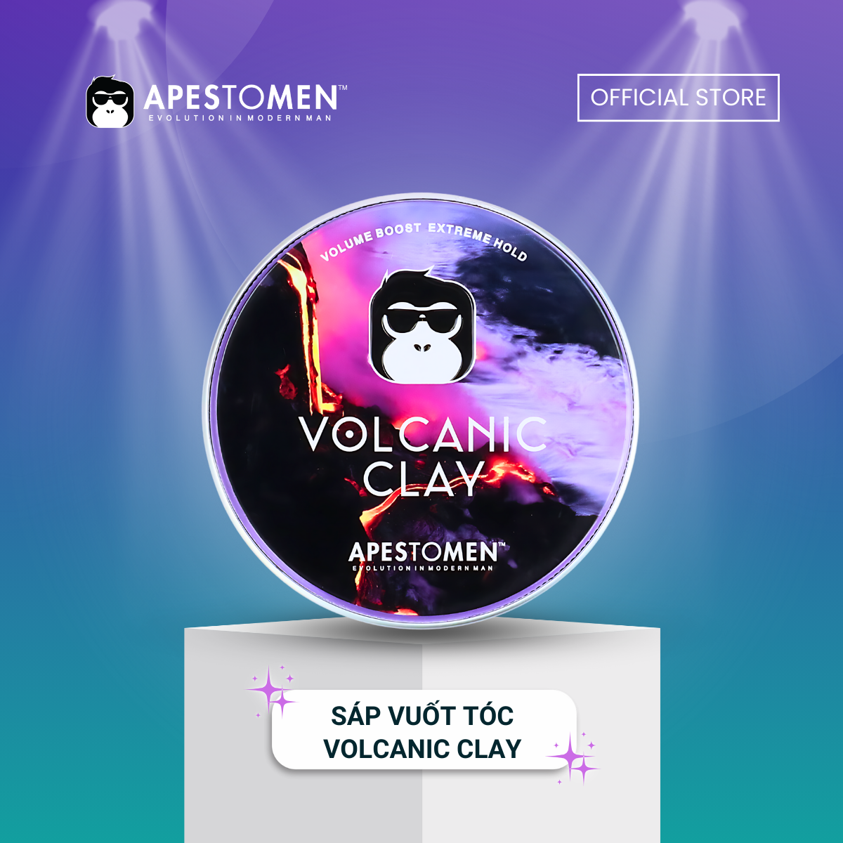 Sáp vuốt tóc Nam APESTOMEN VOLCANIC CLAY 80ml - Hàng Chính Hãng - Thương Hiệu Được Yêu Thích Nhất