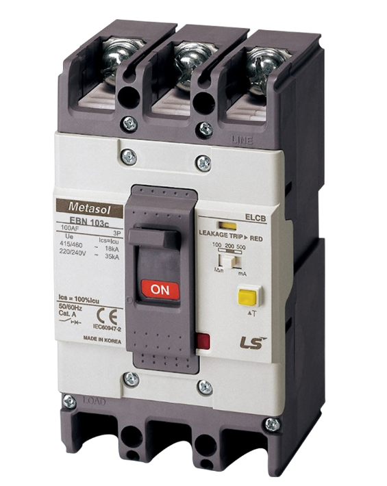 Cầu dao chống giật elcb ls ebn103c 75a | 3p 75a 18ka 100/200/500m