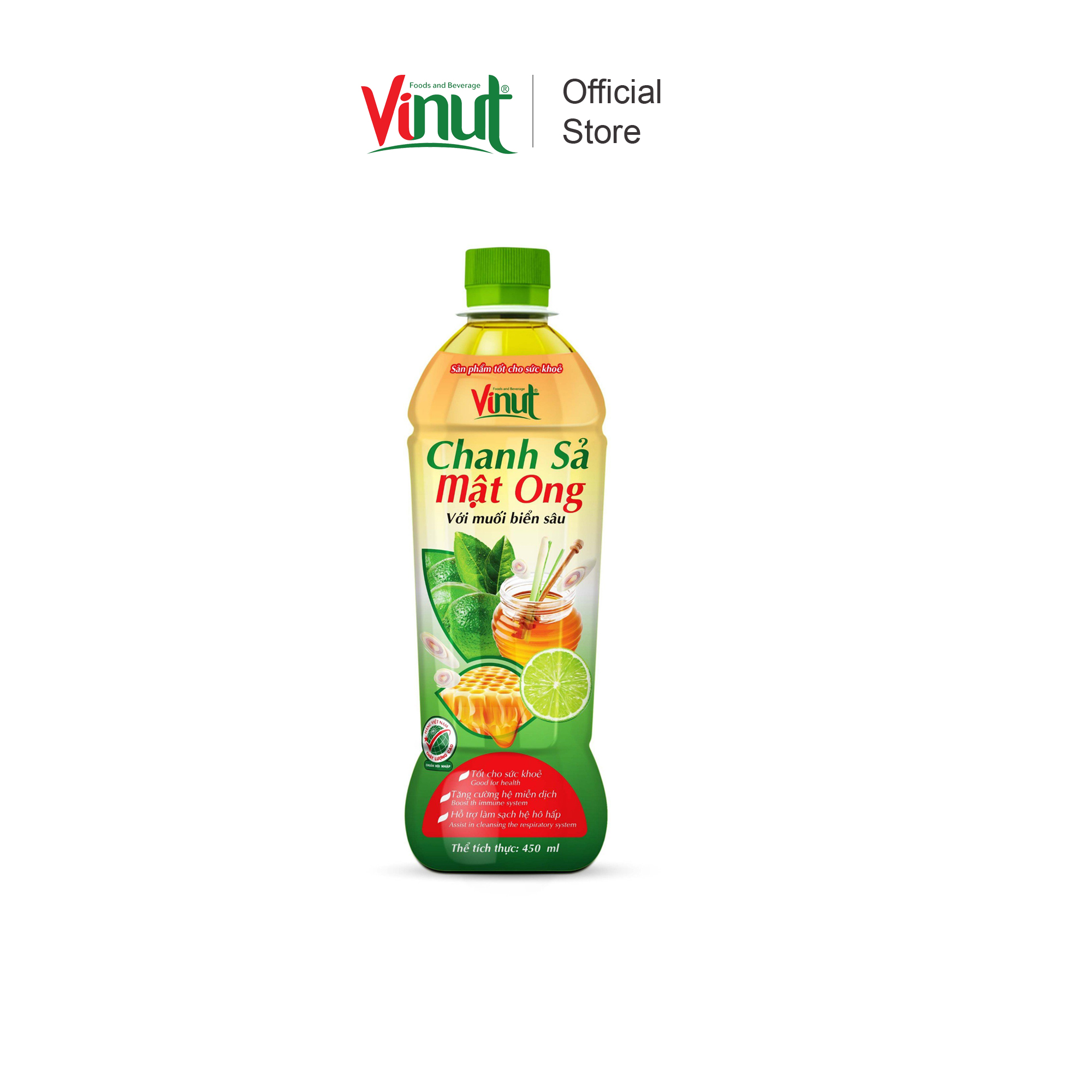 Chanh sả mật ong với muối biển sâu vinut 350ml