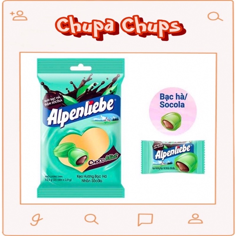 Kẹo Alpenliebe Hương Bạc Hà Nhân Sôcôla