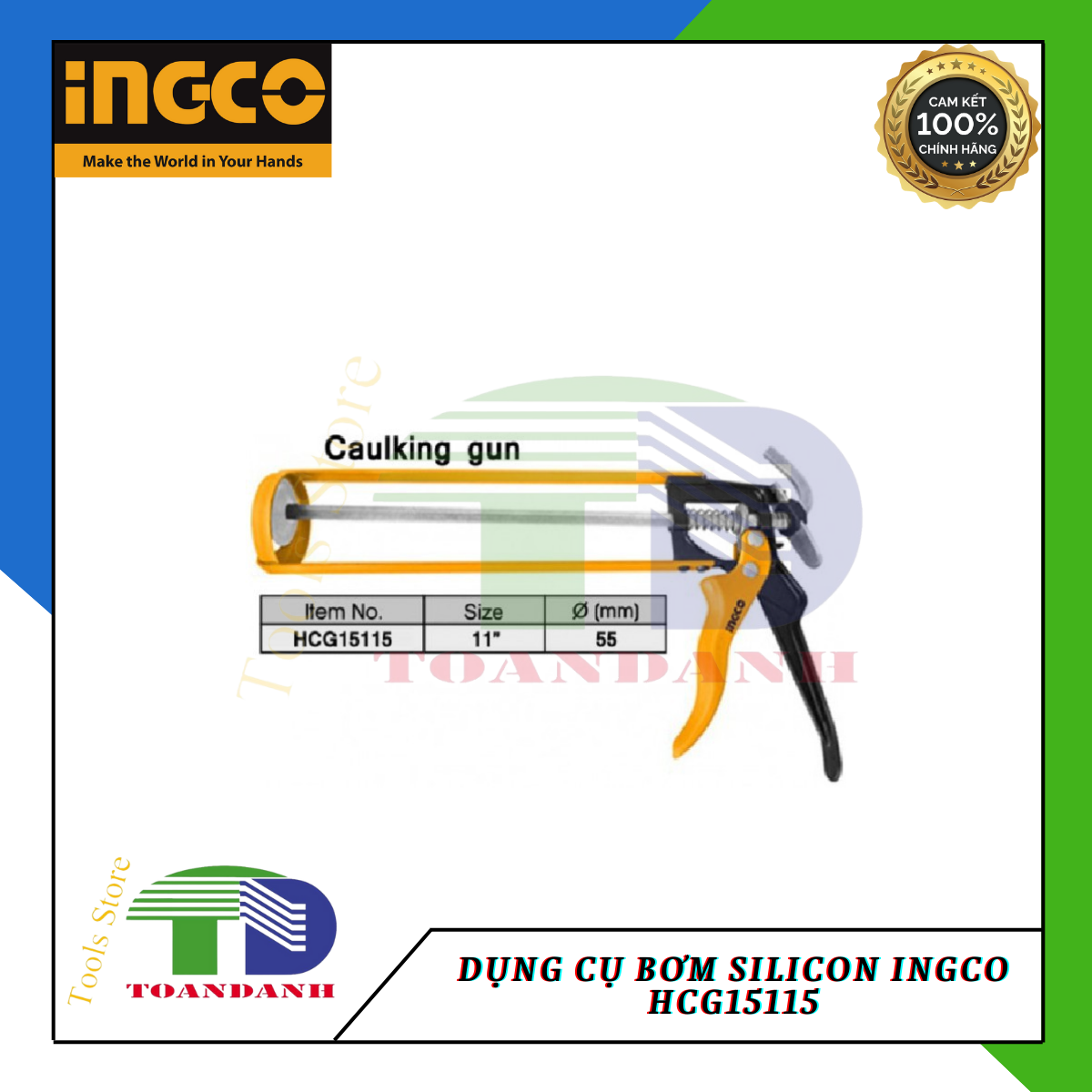 Dụng cụ bơm silicon ingco hcg15115