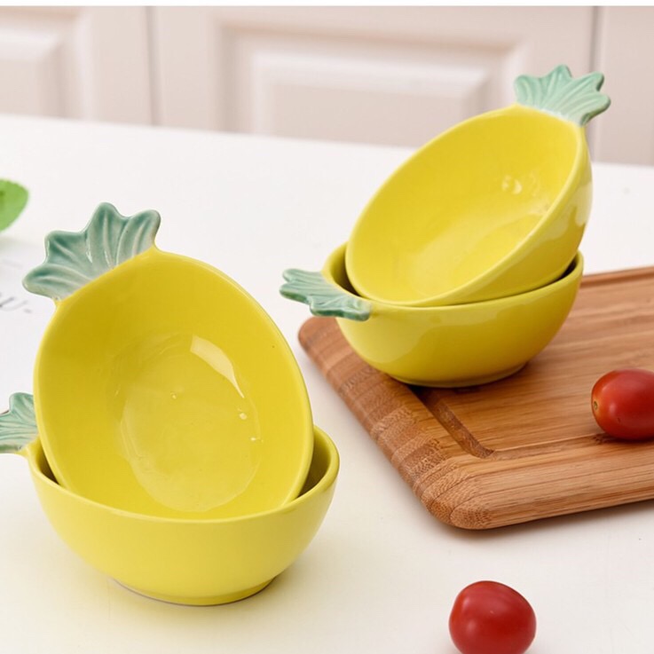 [HCM]Chén bát gốm sứ cao cấp hình thơm dứa mini cho bé ăn dặm kiểu nhật Sumishop2019
