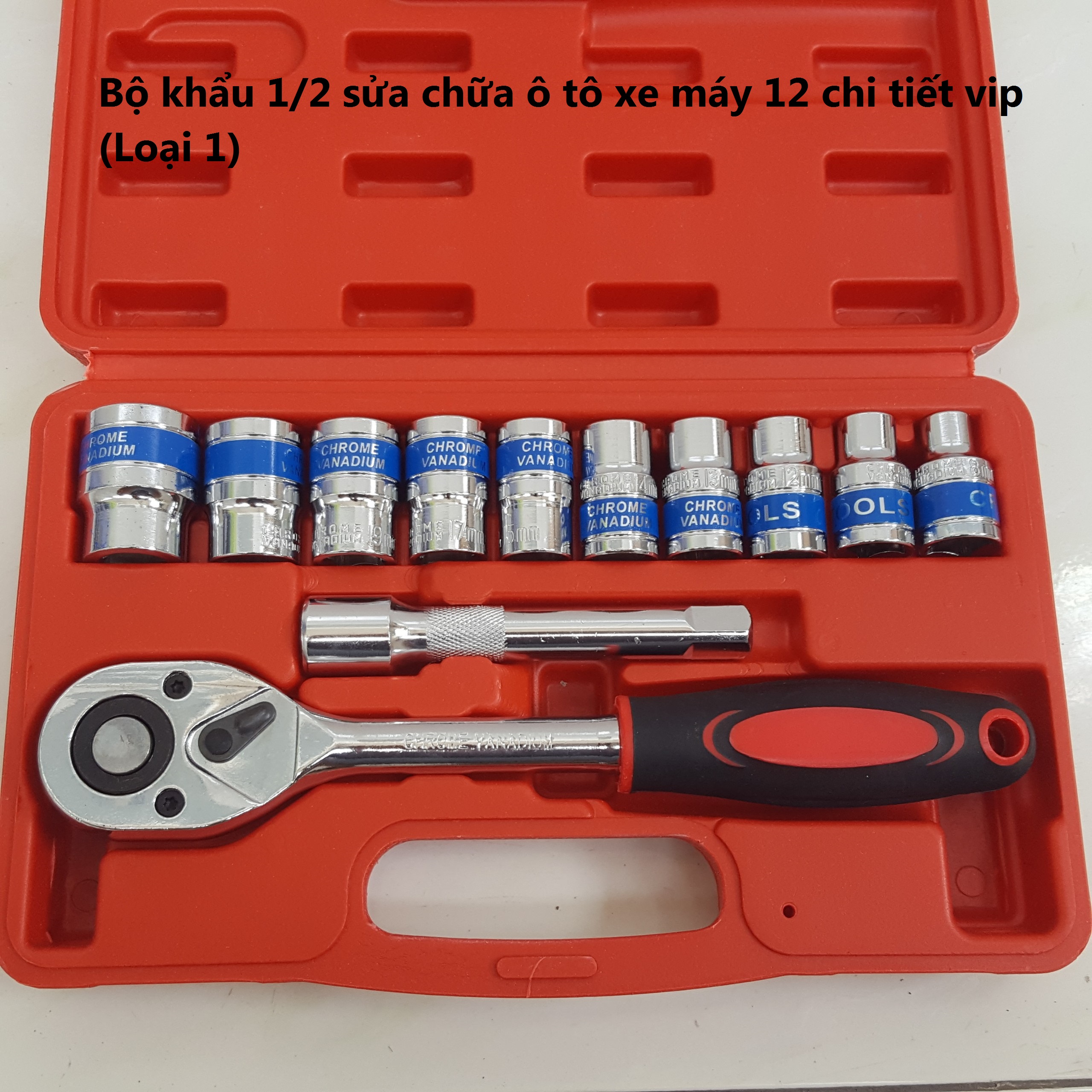 Bộ khẩu 1/2 sửa chữa ô tô xe máy 12 chi tiết hàng vip