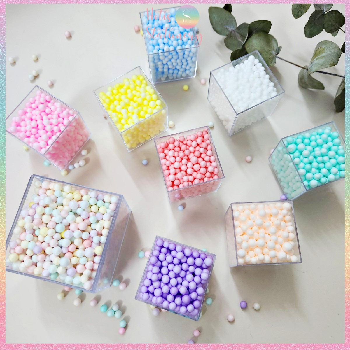 Hạt xốp màu macaron Hotis trang trí hộp quà tặng, xốp lót hộp, xốp phủ bóc quà