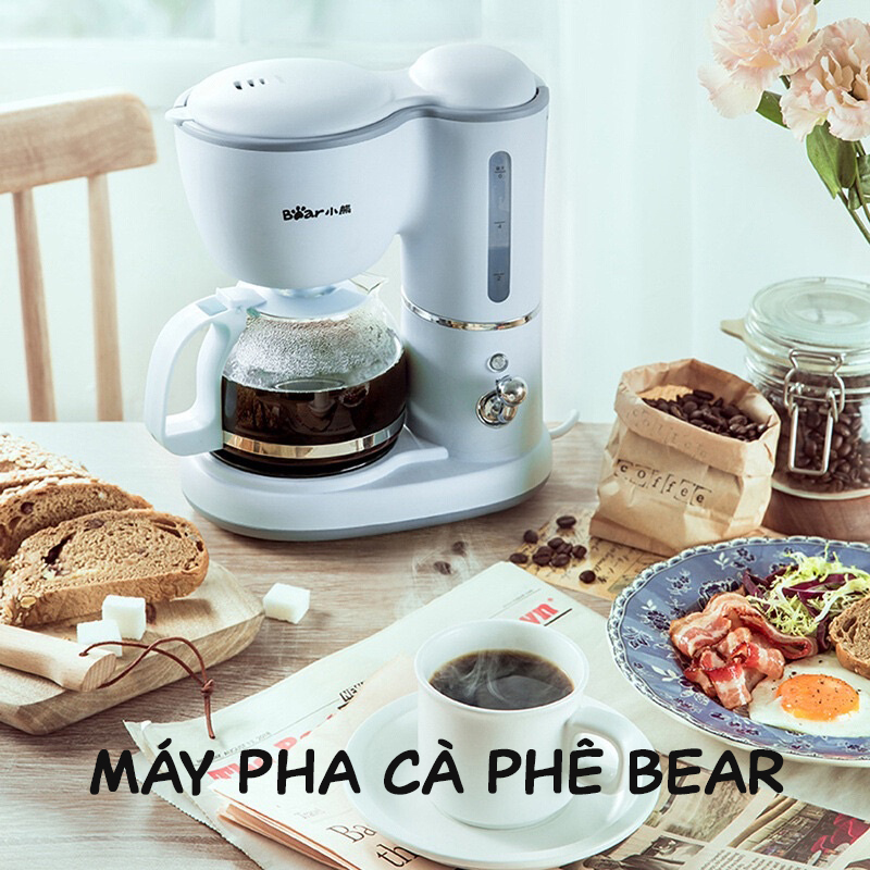 [ BẢO HÀNH 12 THÁNG CHÍNH HÃNG ] Máy pha cafe tự động Bear bản mới 2023 - Máy pha trà - Máy pha cafe nhỏ giọt tự động -Dung tích 600ml - Công suất 550W- Model KFJ-A06K1 chính hãng - Máy pha coffee mini siêu xinh - Máy pha café