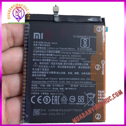 Pin xiaomi mi 8 / bm3e,dung lượng 3400mah / bảo hành 12 tháng - mbvp.com