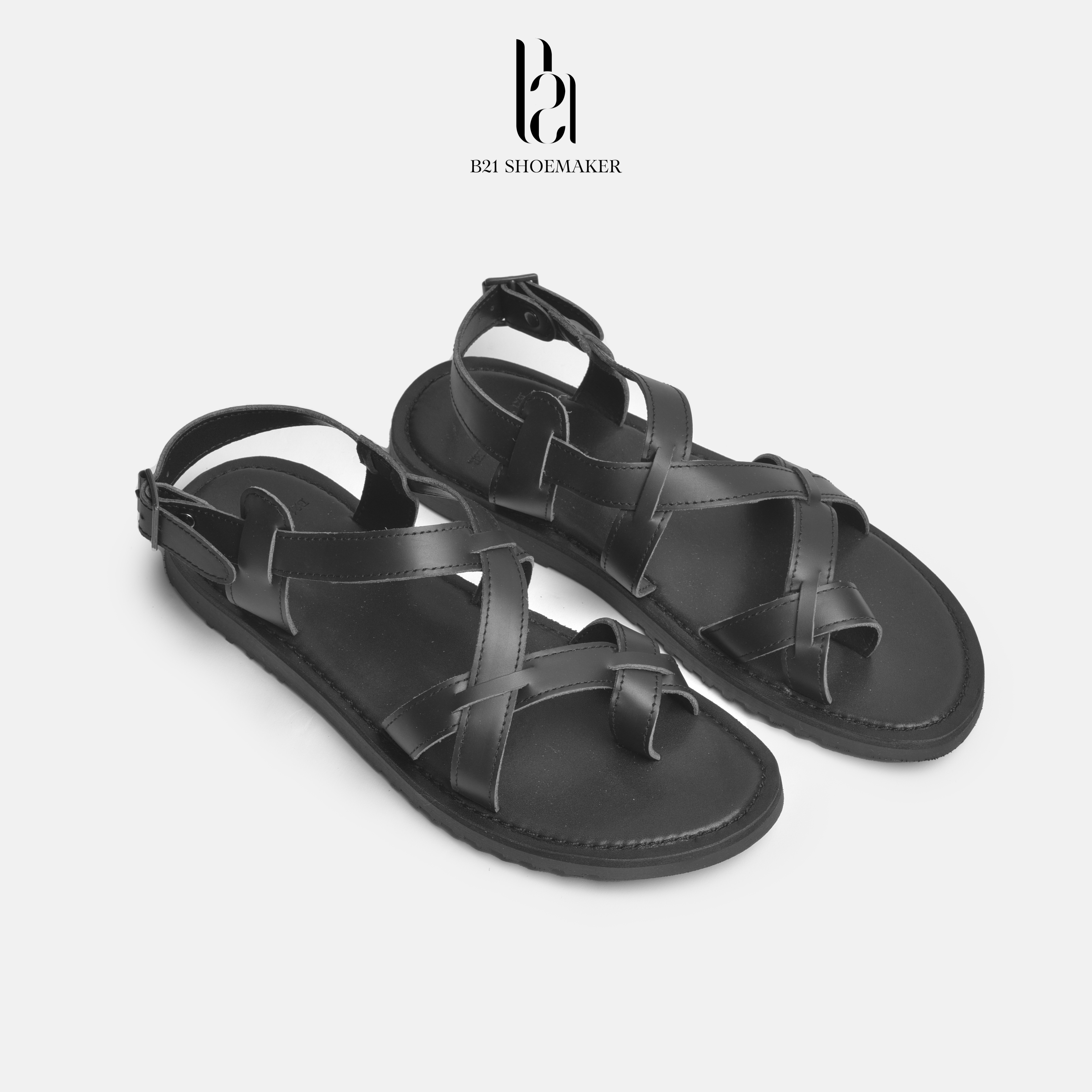Giày Sandal Da Bò Nguyên Tấm Chống Thấm Nước Dép Xăng Đan Đế Cao Su Đúc Nguyên Khối Chính Hãng Full Box - B21 Shoemaker