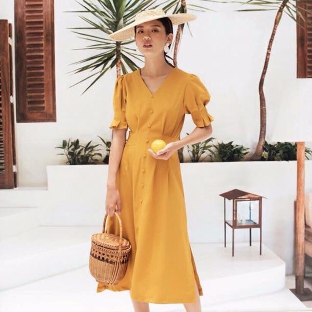 Đầm suông dài 3 màu tay xếp li