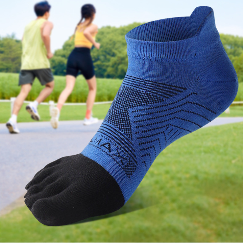 Tất xỏ ngón thể thao Coolmax chạy bộ marathon thấm hút mồ hôi, chống trượt full size