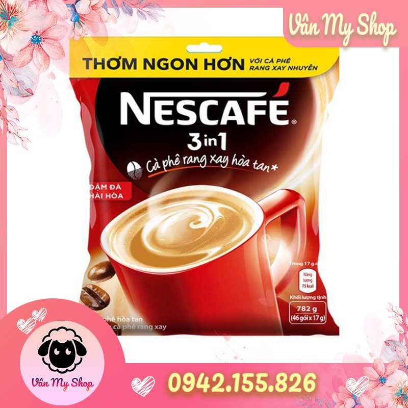 Cà phê rang xay hòa tan nescafe đậm đà hài hòa - bịch 46 gói x 17g