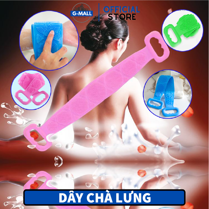 Dây tắm silicone 2 mặt chà lưng kỳ ghét cọ chà lưng tẩy tế bào da chết