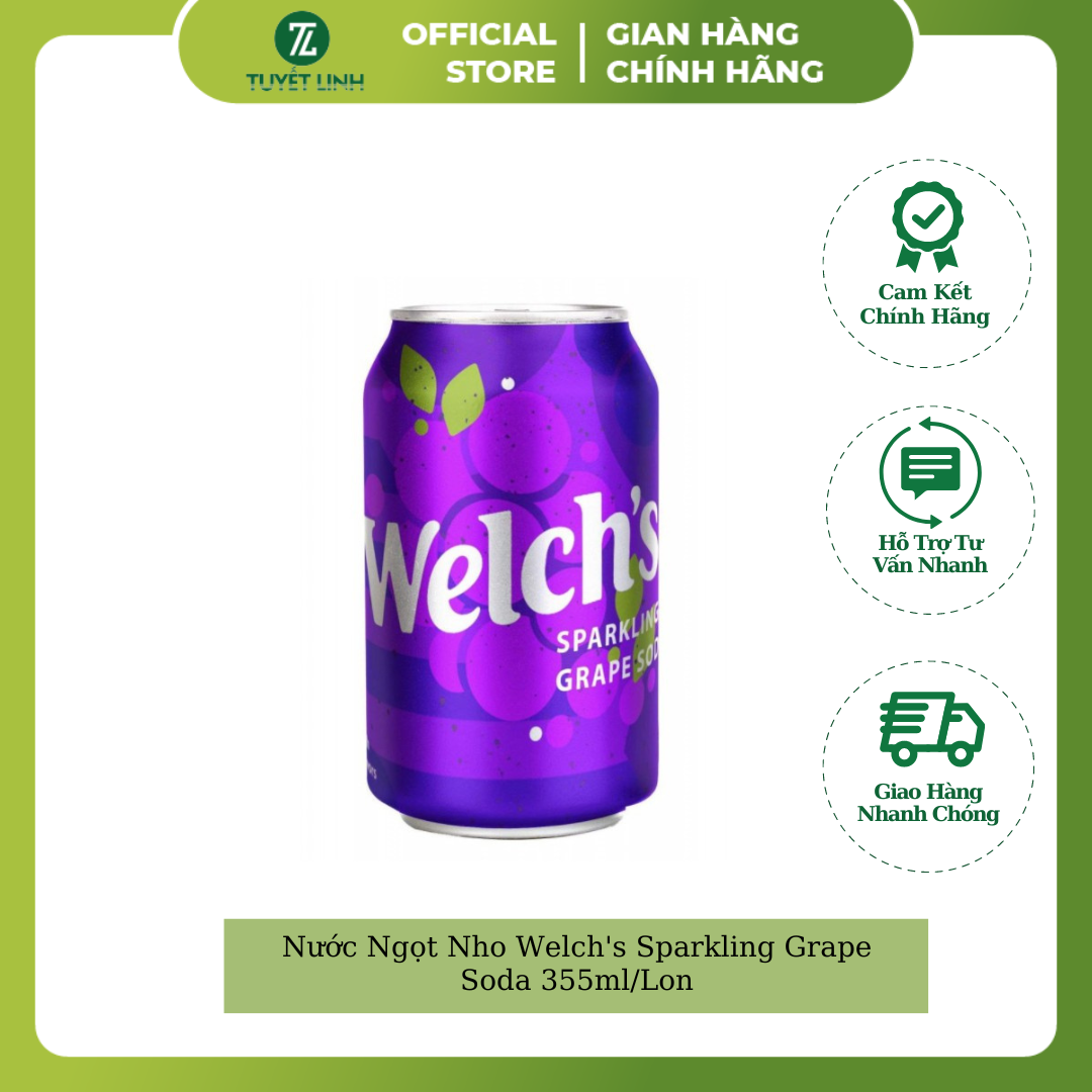 Nước Ngọt Nho Welch s Sparkling Grape Soda 355ml Lon