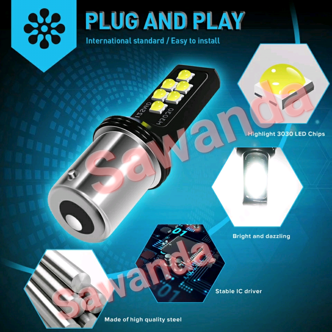 Bóng đèn Lùi 12 chíp Cree sáng phía sau xe Ôtô chân cài 1156 giá 1 chiếc
