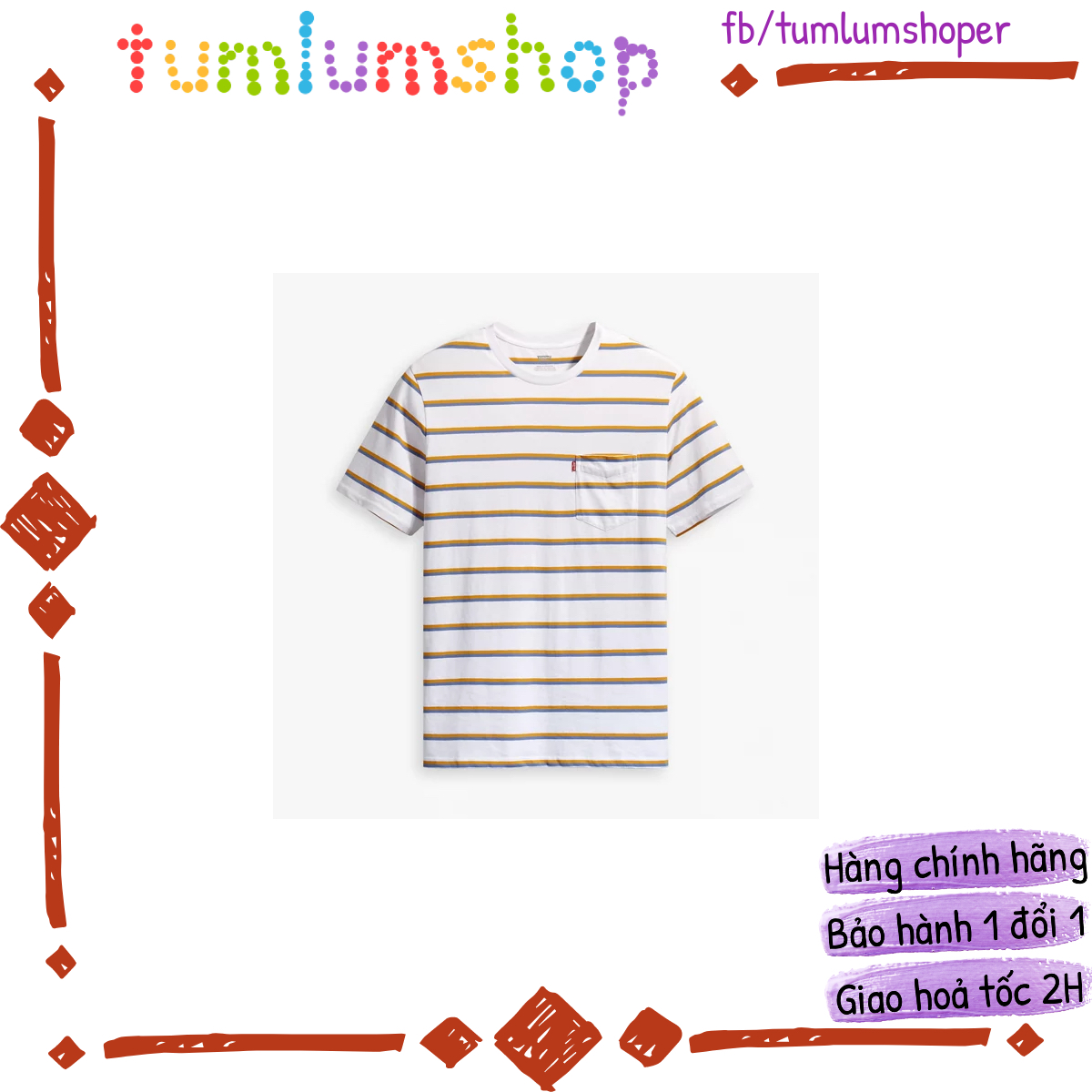 Áo thun nam có túi Levi's - Hàng chính hãng 100% cotton