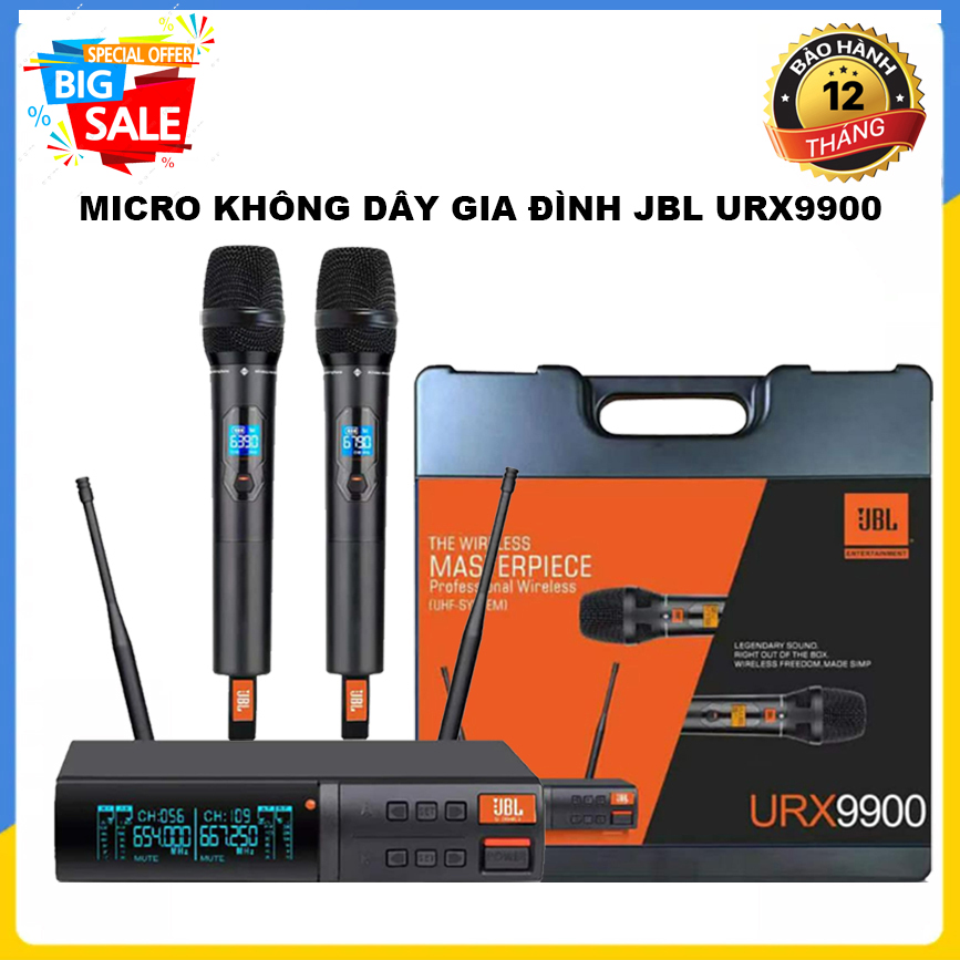 [ MẪU MỚI 2023 ] Micro Không Dây Karaoke JBL URX9900, Micro Karaoke Gia Đình, Sân Khấu, Sự Kiện Nhỏ Gọn Âm Thanh Hay Chống Hú Tốt Dễ Dàng Phối Ghép Dàn Âm Thanh, Chất Âm Trầm Ấm Tiếng Sáng, Bảo Hành 12 Tháng.