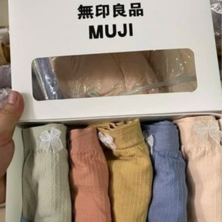 HỘP 5 Quần Lót Nữ cotton Muji Nhật quần lót muji cạp cao,quần chip nữ đẹp