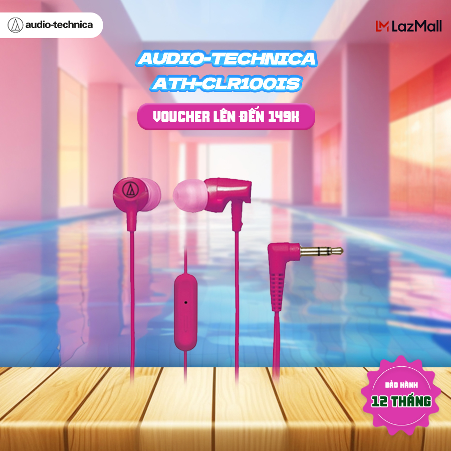 Tai Nghe Nhét Tai Audio Technica ATH-CLR100iS Có Mic Và Contral - Hàng Chính Hãng