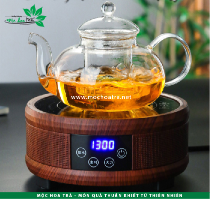 Ấm trà thủy tinh cao cấp chịu nhiệt có lõi lọc - Dung tích 600ml - Mộc Hoa Trà
